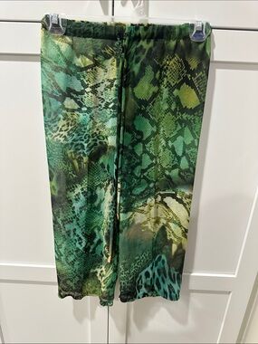 Kids Green Animal-Print Swim Cover-Up Pants